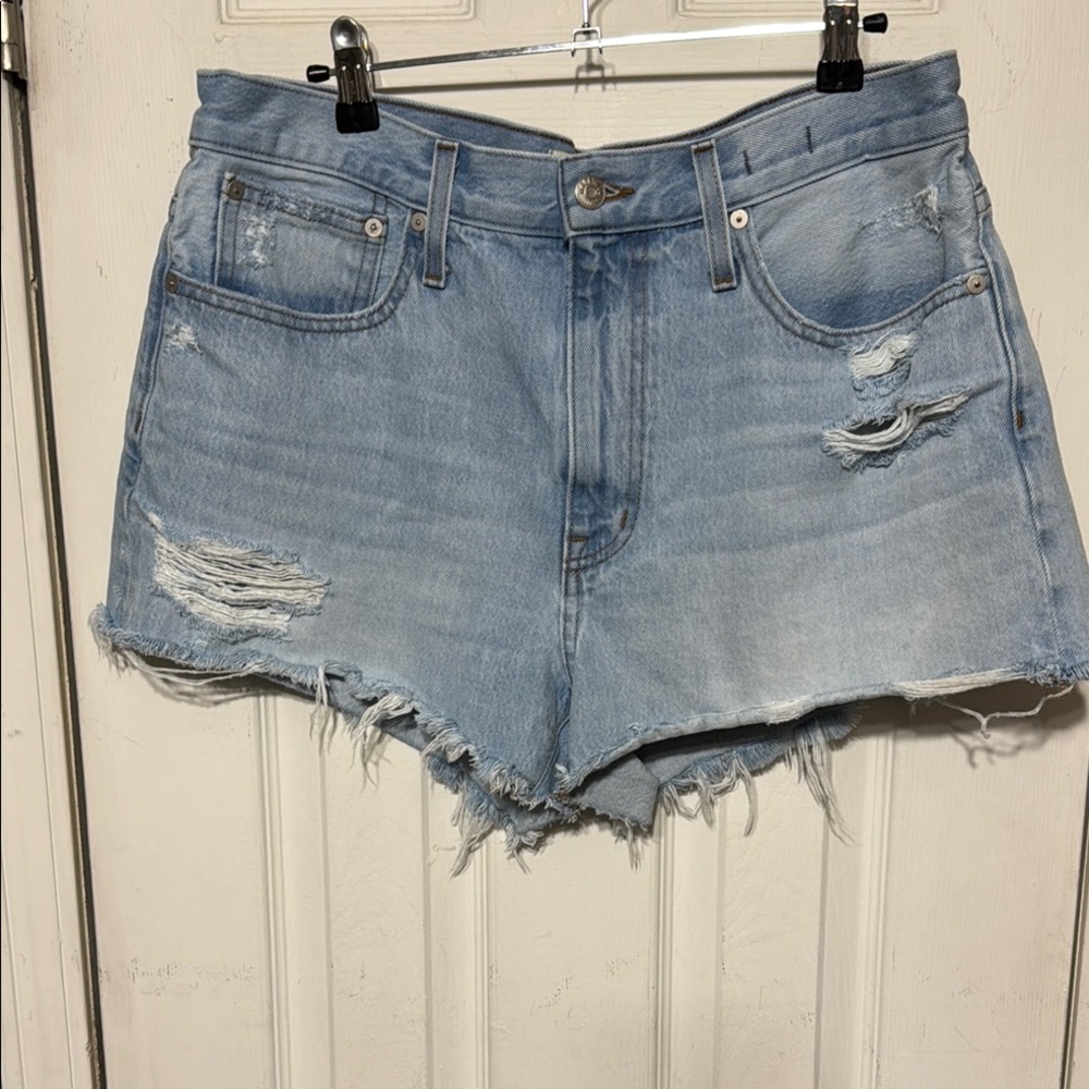 Light Wash Distressed Women's Denim Shorts